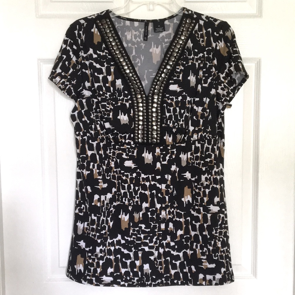 NWT new directions Studded Fitted Bodice Blouse XL
